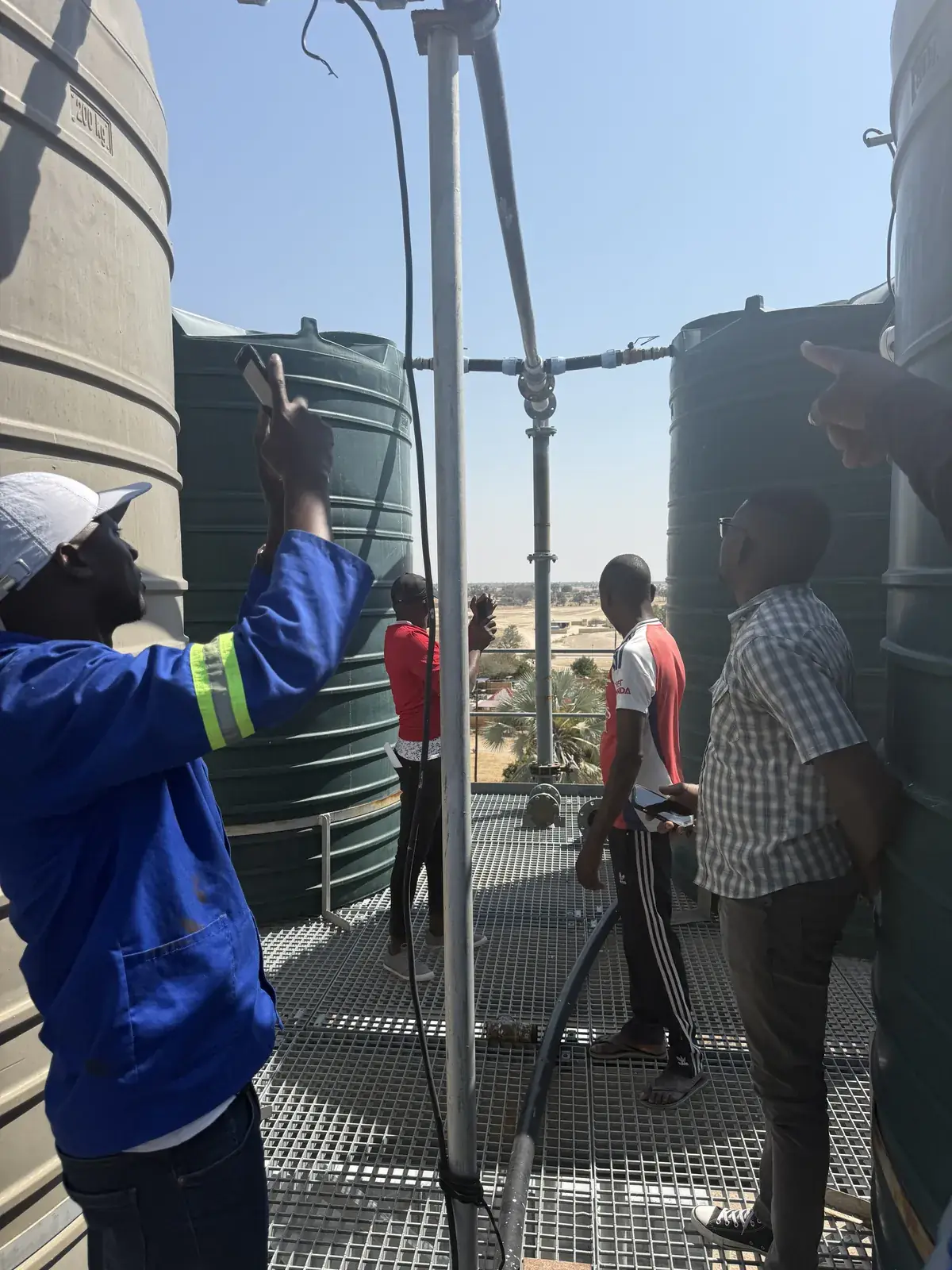 Work on tank and plant infrastructure at height